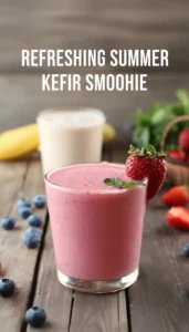 Refreshing summer kefir smoothie: