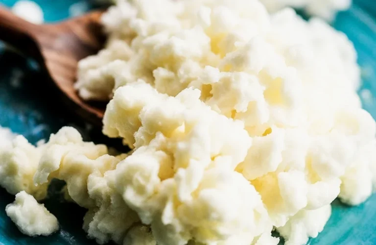 Kefir in a glass with a creamy texture and fizzy appearance, highlighting its tangy taste.