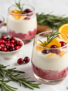 Cranberry Orange Rosemary Holiday Sparkle Kefir - festive and flavorful drink.