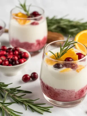 Cranberry Orange Rosemary Holiday Sparkle Kefir - festive and flavorful drink.