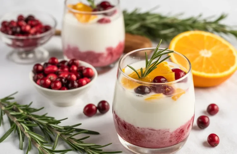 Cranberry Orange Rosemary Holiday Sparkle Kefir - festive and flavorful drink.