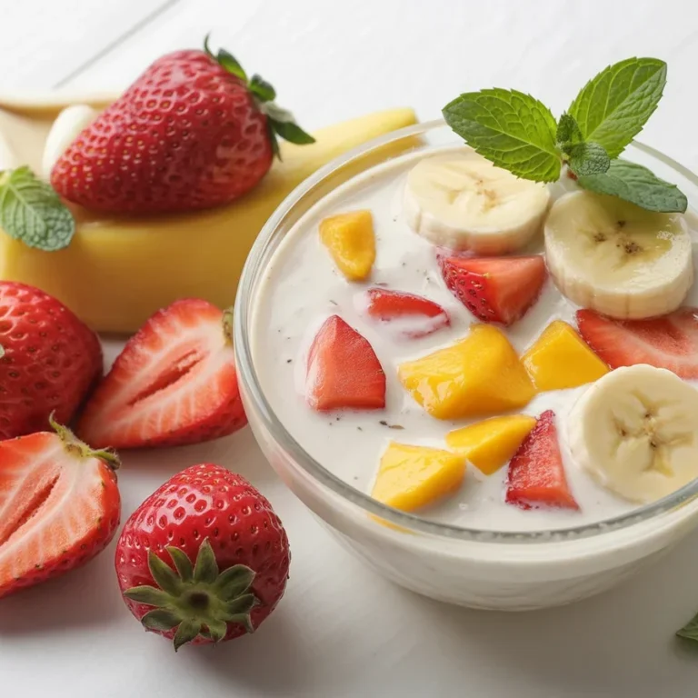 A refreshing glass of Kéfir de fruit showcasing its vibrant color and probiotics benefits.