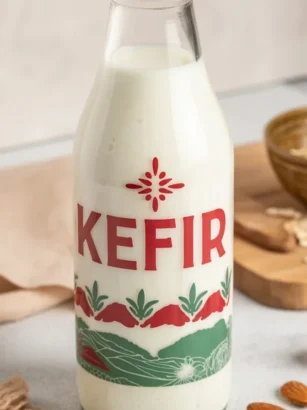 Kéfir boisson - Fermentation traditionnelle à base de grains de kéfir, riche en bienfaits.