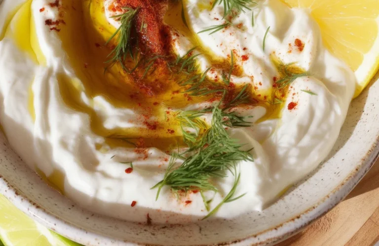 Kefir Smoked Paprika Flatbread Dip with fresh vegetables.