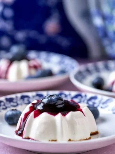 Delicious Yogurt-Kefir Panna Cotta served with fresh fruit toppings.