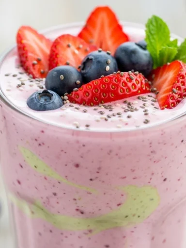 Strawberry Spinach Kefir Smoothie