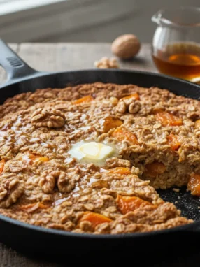 Baked Oatmeal with Apricots & Walnuts