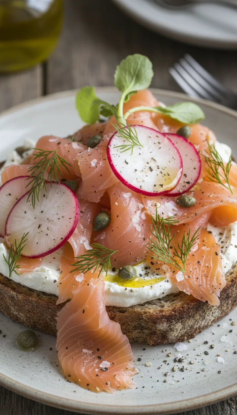 Smoked Salmon & Radish Toast: 7 Delicious Secrets to Crafting the Ultimate Gourmet Breakfast - Image 1
